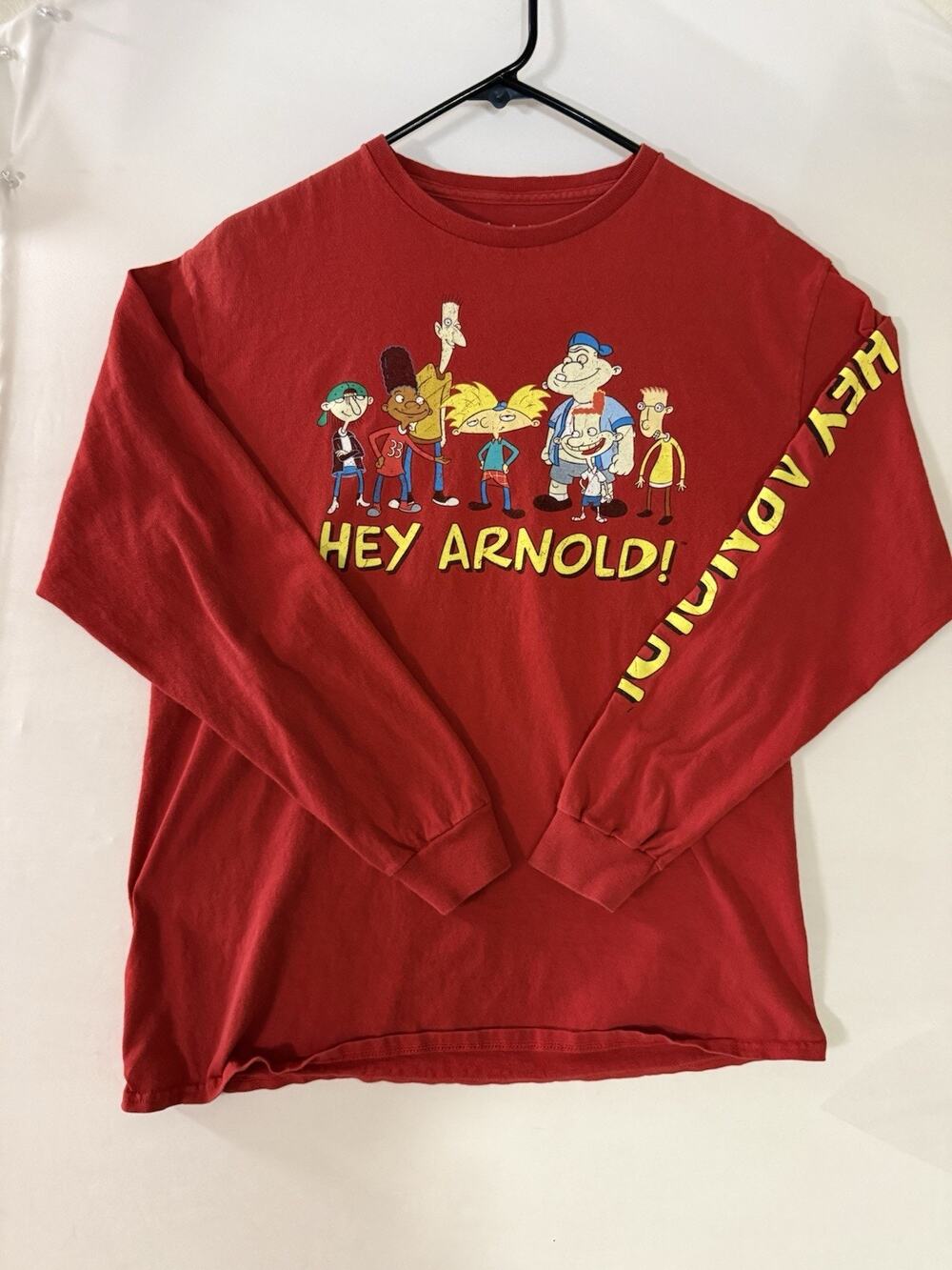 Nickelodeon Hey Arnold! Red Long Sleeve Graphic T-Shirt L A086